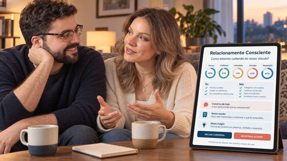 Cena ilustrativa de um casal em conversa